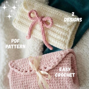 かぎ針編みの文房具、ボウケース、パターンバンドル、初心者向け、鉛筆ポーチ、ケース、ポーチ、化粧品バッグ