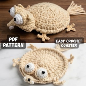 Crochet Squirrel Coaster Pattern PDF Easy Amigurumi Mug Rug (Digital Download)