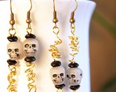 Fun Halloween Earrings Glow in Dark Skull Earrings Halloween jewelry Zombie Head Worms Day of the Dead eco friendly gift industrial jewelry