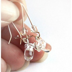 Wearable Tech Tiny Clear LED Earrings Computer Earring Sterling Silver Earrings Eco Friendly Technology Electronic
