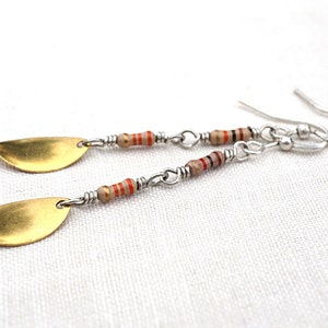Long Geometric Computer Earrings Petite Resistors Recycled Electronic Wearable Tech Techno unique eco friendly