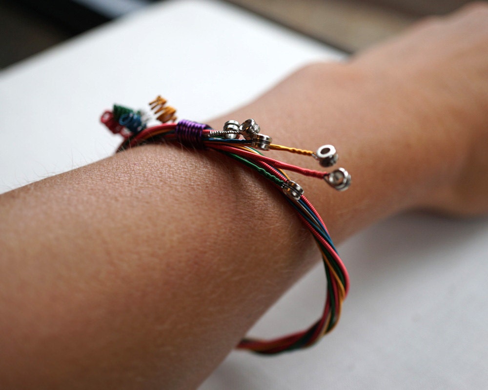 Music Bracelet Colorful Guitar String Bracelet Guitar String Bangle