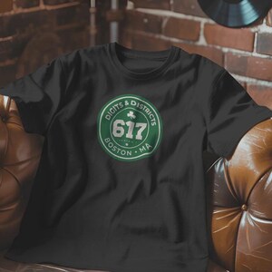 Digits & Districts T-Shirt - 617 Boston MA Area Code | Court Series I Badge
