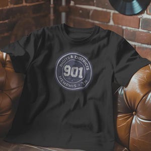 Digits & Districts T-Shirt - 901 Memphis TN Area Code | Court Series I Badge