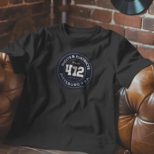 Digits & Districts T-Shirt 412 Pittsburgh PA Area Code | Series I Badge
