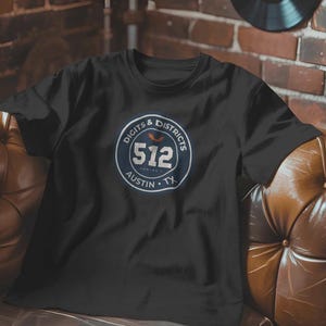 Digits & Districts T-Shirt - 512 Austin, TX Area Code | Series I Badge