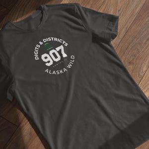Digits & Districts T-Shirt 907 Alaska AK Area Code | Series II Icon