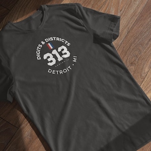 Camiseta con código de área de Detroit, MI, dígitos y distritos 313 / Insignia de la Serie II