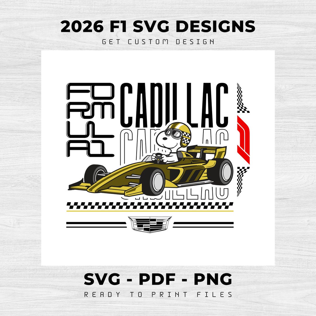 Cadillac F1 Racing Car SVG Design: Pdf, Png & Svg Files ( Digital ...