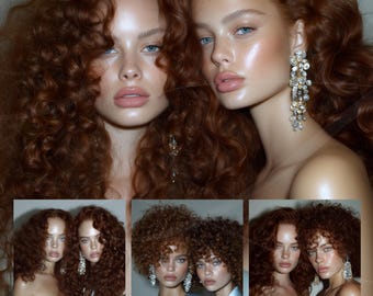 Hair Stock Photos for Beauty Business AI Hair Model Images Black Blond Hair Wig Models for Salon Branding Content for Marketing Hair Bundles