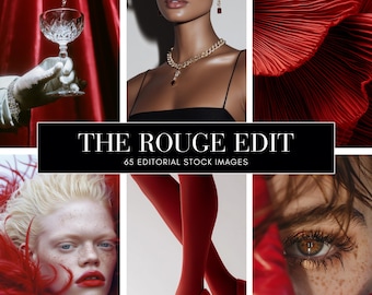 Red Editorial Stock Images AI Model Photos for Branding Photos Fashion Aesthetic for Beauty Content High End Social Media Marketing Bundle