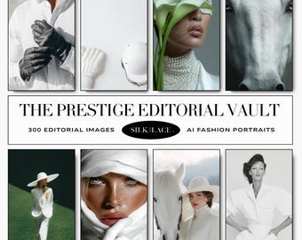 300 Editorial AI Fashion Images | Couture Model Stock Photo Vault | Luxury Branding, High End Visuals, Aesthetic Content Library