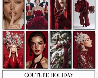 Christmas Holiday Stock Photo Bundle | 100 AI Editorial Portraits Ornament, Tree, Gift Images for Business Branding Creative Use