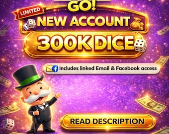 Monopoly Go-konto 300 000 tärningar - Levereras direkt