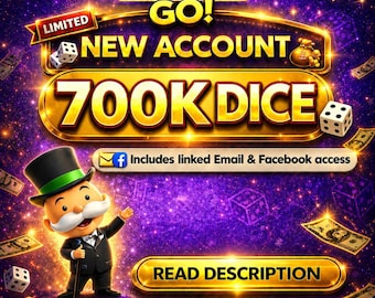 Monopoly Go-konto 710 000 tärningar - Levereras direkt