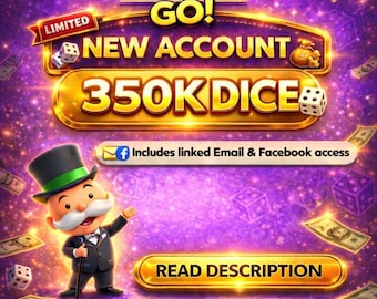 Monopoly Go-konto 350 000 tärningar - Levereras direkt