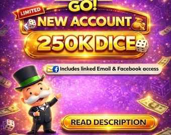 Monopoly Go-konto 250 000 tärningar - Levereras direkt