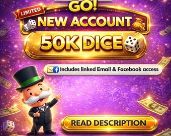 Monopoly Go-konto 50 000 tärningar - Levereras direkt