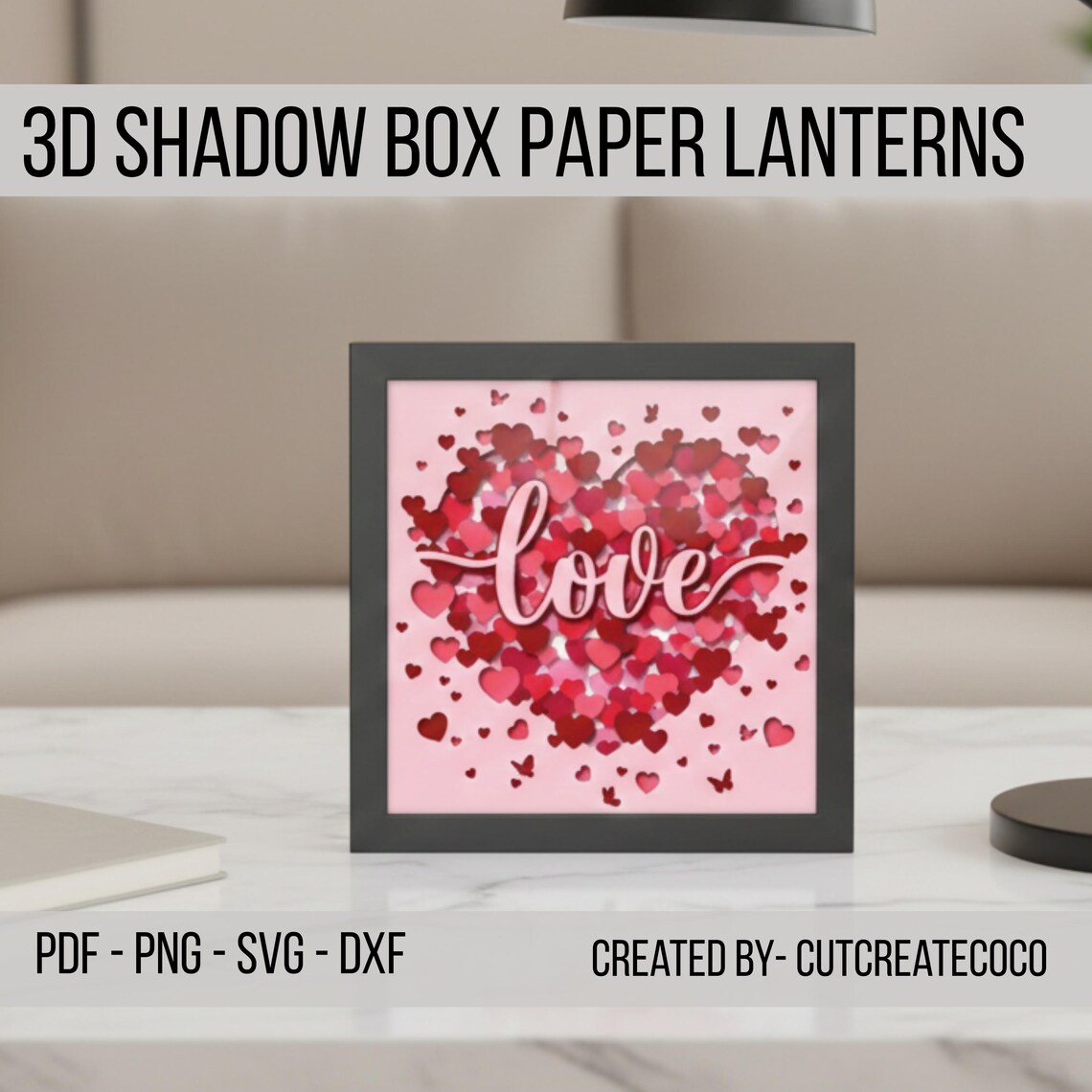 Love Heart Shadow Box SVG | 3D Valentines Day | Heart Svg | 3D Papercut ...