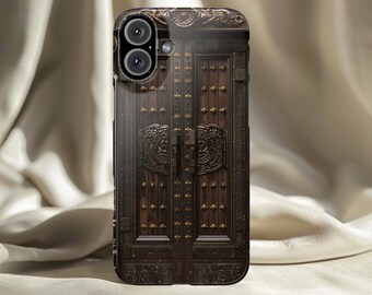 Royal Phone Case Palace Door Baroque Architectural Wood Art Historic Entryway