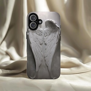 Angel Wings Phone Case Serene White Feather Relief With Ethereal Spiritual Art