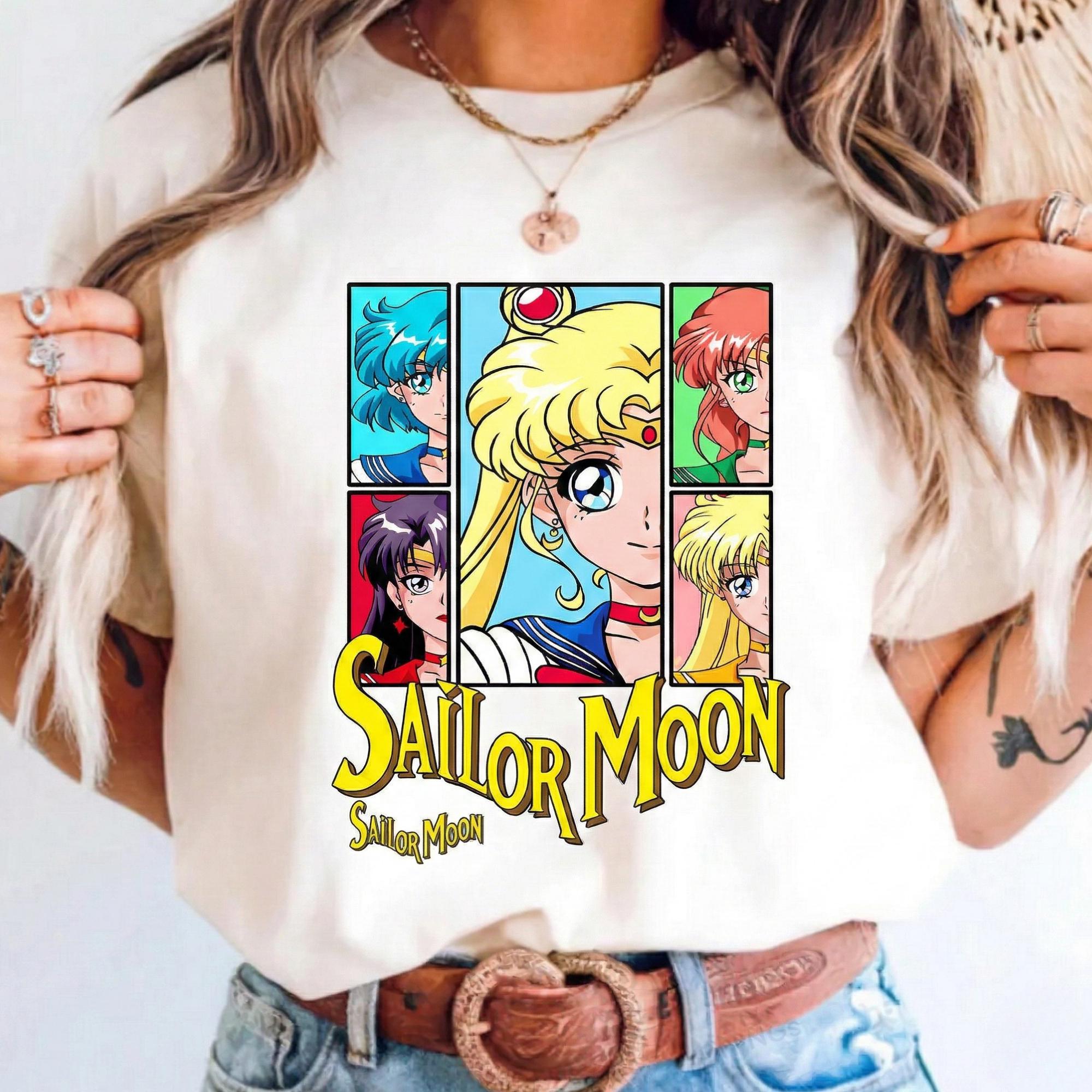 Style3 Maglietta Sailor Senshi Pietra Di Luna Anime - Donna, Cotone Premium Taglio Aderente