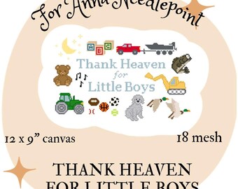 小さな男の子に感謝（犬バージョン）ニードルポイントデジタルチャート18メッシュ保育園の装飾ベビー