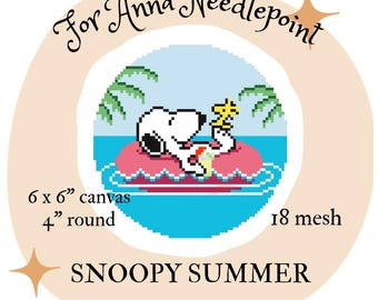 スヌーピー サマー ニードルポイント デジタルチャート 18メッシュ トレンディ 子供時代 ノスタルジック オーナメント