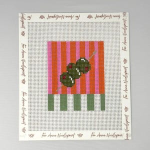 PREORDER Olives Extra Dirty Martini Needlepoint Canvas Hand Painted 13 Mesh Beginner Friendly Trendy