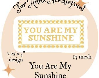 あなたは私の太陽 ニードルポイント デジタルチャート 13メッシュ 初心者向け引用句