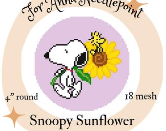 スヌーピーひまわりニードルポイントデジタルチャート18メッシュ　トレンディな子供時代の懐かしいオーナメント