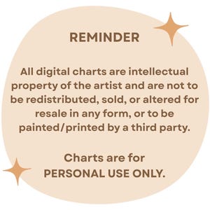 K&ouml;nnte beinhalten: Eine beige Grafik mit dem Wort &bdquo;REMINDER&ldquo; oben. Der Text darunter besagt, dass digitale Diagramme geistiges Eigentum sind und nur f&uuml;r den pers&ouml;nlichen Gebrauch bestimmt sind. Zwei goldene Sternschnuppen befinden sich in den Ecken.