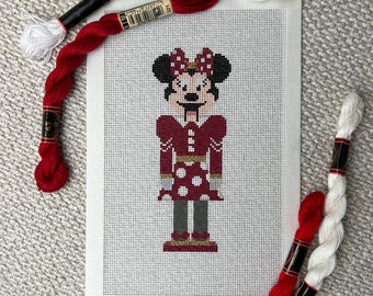 Minnie Cascanueces Navidad Vacaciones Bordado Lienzo Pintado a Mano 18 Malla