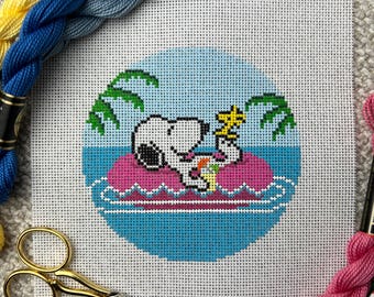 スヌーピー サマー ニードルポイント キャンバス 手描き 18メッシュ 初心者向け トレンディ