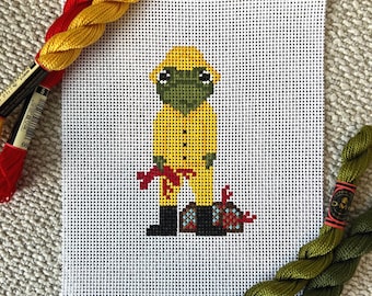 グランピーフロッグ ロブスター フィッシャーマン ニードルポイント キャンバス 手描き 13メッシュ 初心者向け トレンディ