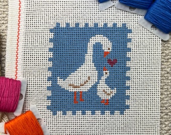 ママ＆ベビーグース ニードルポイントキャンバス ハンドペイント 13メッシュ 初心者向け トレンド