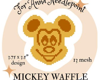 Mickey-Waffel-Stickvorlage, digitale Stickvorlage, 13 Maschen, Anfänger, Trendy