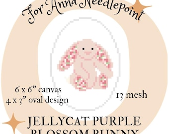JC風ピンクブロッサムバニーニードルポイントデジタルチャート13メッシュ初心者向けトレンディ