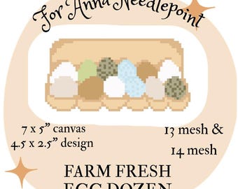 農場直送の卵1ダースニードルポイントデジタルチャート13メッシュと14メッシュ初心者向けホリデートレンド