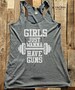 Fitness workout gym tank top - Girls Just Wanna have Guns - workout tank top - choose colors - Soft Tri-Blend Racerback Tank
