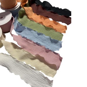 Chiffon Band mit Gewellten Rändern | Hochzeitsstrauß Wickelband | 6 Farben