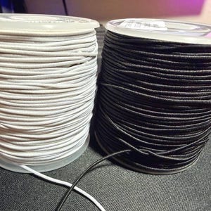 Elastisches Kord 1mm–3,5mm | Schwarz & Weiß | Pro Rolle | Nähen, Basteln, DIY