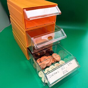 Stackable Clear Drawer Organizer for Buttons, Beads, Sewing Supplies (5 Sizes)