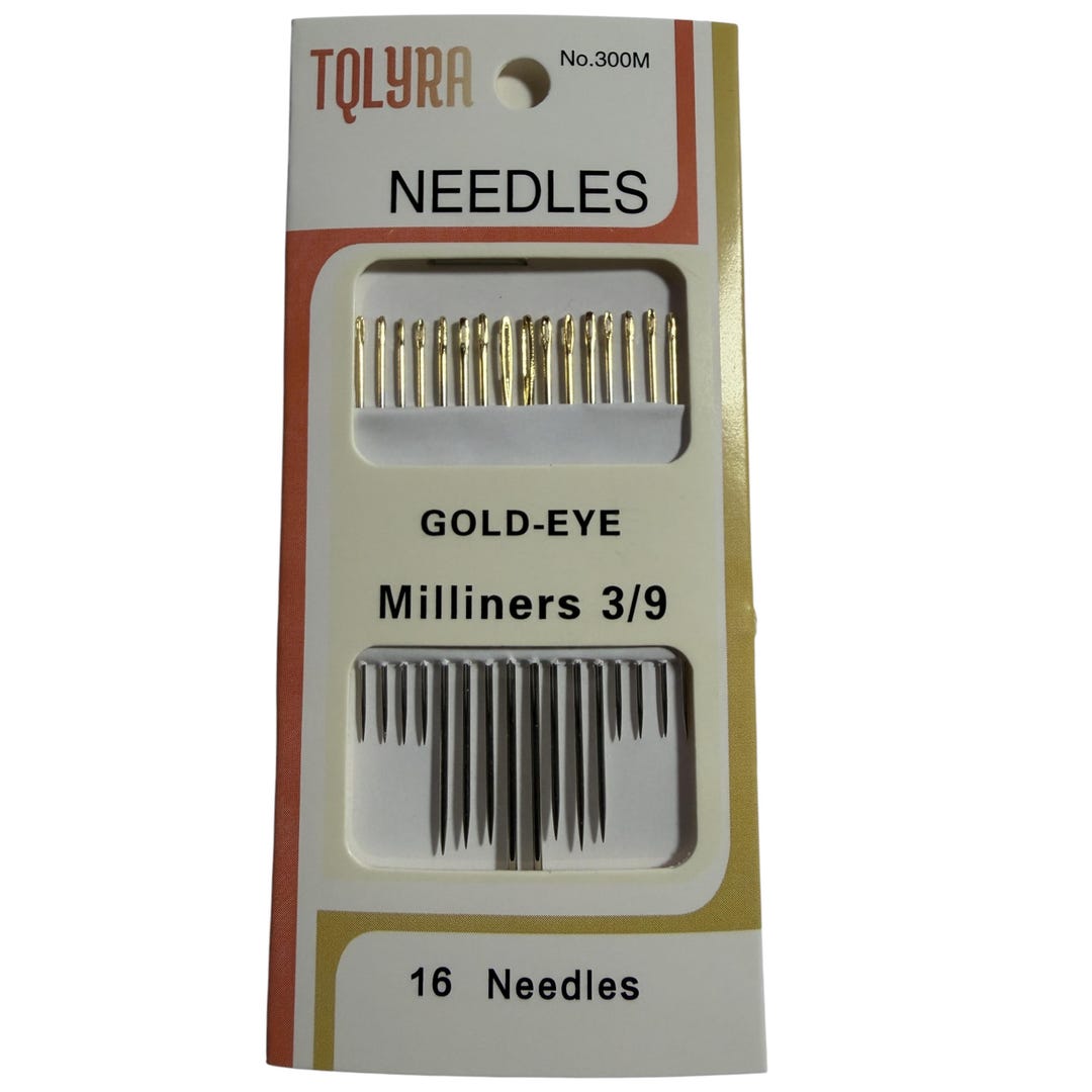 Gold Eye Embroidery Needles – Carbon Steel Hand Sewing Needles – 16 ...