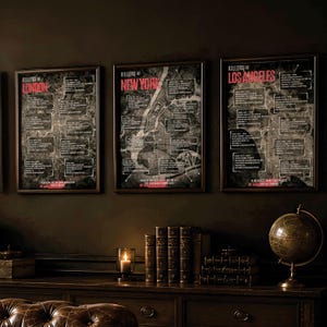 Serial Killers Wall Art 3 Printable Set, Dark Murderers Download Poster Set, Netflix Documentary Gift, London New York LA Murders Digital x3