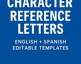 Zweisprachige Referenzschreiben-Vorlagen für die Einwanderungsbehörde, USCIS, persönlich, Arbeitgeber, Gemeinschaft, Familie, bearbeitbar, englisch und spanisch