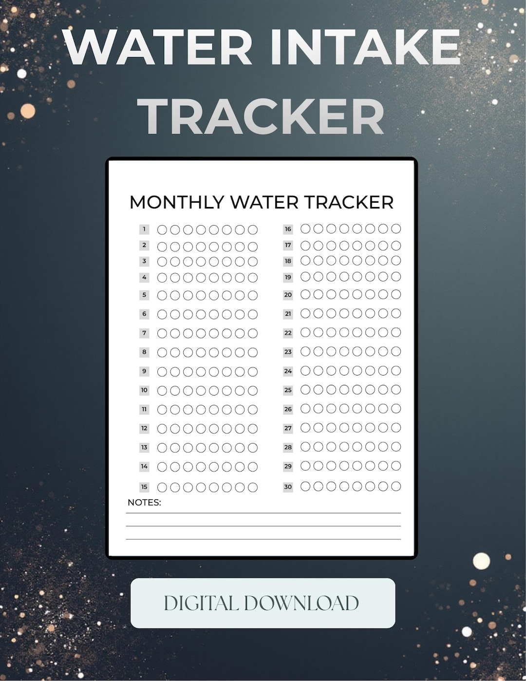 Minimalist Water Intake Tracker Printable | Habit Tracker | Instant ...