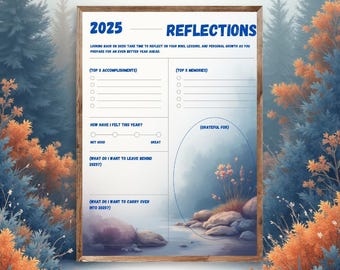2025 Year in Review Worksheet | Reflection Journal (Instant Download PDF)