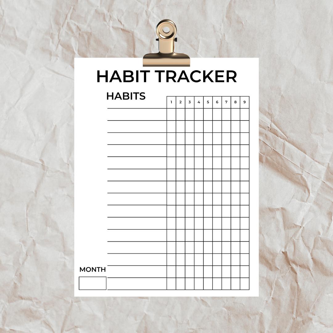 Minimalist Habit Tracker Printable| Planner Insert | Productivity ...