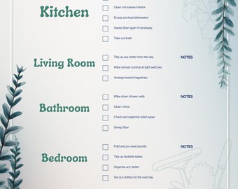 Minimalist Cleaning Checklist | Home Chore Planner (Instant Download PDF)